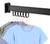 Wand-Wäschetrockner, ausziehbar, 18 Haken, 128 cm, schwarz Voir les images du produit