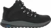 A black hiking boot with a gray sole is shown against a white background. Produktbild-Vorschau