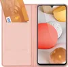A pink flip case for a Samsung Galaxy A22 5G phone, with credit cards inserted into a slot. Produktbild-Vorschau