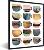 MuchoWow® Gerahmtes Poster Abstrakt - Kaffeetassen - Produktbild-Vorschau 1