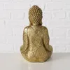 Dekofigur, Buddha Figur, Kunstharz gold, H 20 cm Produktbild-Vorschau 3