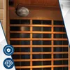 Interior of a sauna with a device mounted on the wall. Produktbild-Vorschau