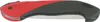 A red and black folding saw on a white background. Podgląd zdjęcia produktu