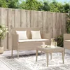 vidaXL Gartenbank mit Kissen Beige Poly Rattan Produktbild-Vorschau 3