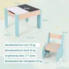 COSTWAY 3-delige kinderset van hout, kinderstoel met 2 Productafbeelding-voorbeeld 3