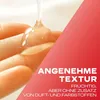 A close-up of a clear gel being dispensed onto a person's hand, with a red overlay containing text. Produktbild-Vorschau