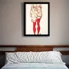 Poster - Canvas - Leinwand - 42 cm x 59,4 cm - Frau in rot Produktbild-Vorschau 3