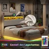 ProximaX Schlafbett 160x200 cm Weiß Samt mit LED-Lichtband, Produktbild-Vorschau 6