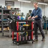HOMCOM gereedschapswagen, 3 niveaus, zwart en rood Productafbeelding-voorbeeld 2