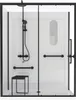 Cabine de douche noire sécurisée et accessible à tous Voir les images du produit 1