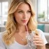 24 Glasstrohhalme +2 Bürsten Glashalme Glas Trinkhalme Produktbild-Vorschau 3