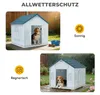 PawHut Hundehütte, Hundehaus mit Satteldach, wetterfest Produktbild-Vorschau 4