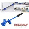 A collage of images showing a furniture mover tool and its use in moving appliances and furniture, with a promotional slogan. Náhled obrázku produktu