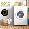 A washing machine and laundry basket are shown in a room, with text indicating washing instructions. Produktbild-Vorschau
