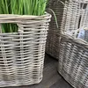 Rattan Pflanzkorb Set 3 Stück Kubu Grau quadratisch mit Produktbild-Vorschau 6