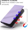 A purple phone case is shown open, with arrows indicating a magnetic closure feature. Produktbild-Vorschau