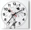 Wanduhr - Quadrat - Glasuhr - Verwelkt Blumen Monochrom - Produktbild-Vorschau 1