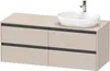 Duravit Ketho.2 Wastafelonderkast 140x55x56,8 cm Mat Taupe Produktbild-Vorschau 1