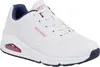 A single white SKECHERS UNO women's sports shoe with blue accents and a red air cushion in the sole. Anteprima dell’immagine prodotto