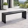 DanDiBo Gartenbank Metall Massiv Wetterfest Schwarz 120 cm Produktbild-Vorschau 1