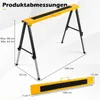 COSTWAY werkbank, set van 2, inklapbare steunen, hoogte Productafbeelding-voorbeeld 3