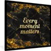 MuchoWow® Gerahmtes Poster Zitat - Gold - Glitter - Marmor Produktbild-Vorschau 1