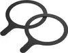 Two black magnetic rings with handles, arranged diagonally on a white background. Anteprima dell’immagine prodotto