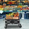 A folding wagon filled with groceries at an outdoor market. Produktbild-Vorschau