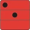 A red object divided into three sections, with black dots on the top two sections. Anteprima dell’immagine prodotto