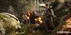 A group of soldiers in a jungle setting with explosions in the background. Produktbild-Vorschau