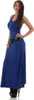 Damen Maxi Neckholder Sommerkleid mit Gürtel; Blau/S/M Produktbild-Vorschau 2