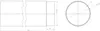 Technical drawing of a pipe with dimensions. Produktbild-Vorschau