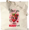 I Love You Berry Much Erdbeere Liebe Jutebeutel Produktbild-Vorschau 1