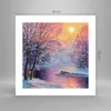 Poster - Poster ohne Rahmen - Öl Winter Fluss - 40x40 cm - Produktbild-Vorschau 4