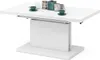 A white coffee table with a pedestal base, shown from a slightly elevated angle. Produktbild-Vorschau