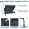 UISEBRT Anthrazit 3-Sitzer Hollywoodschaukel mit Produktbild-Vorschau 3