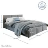 Lit double rembourré 160x200 cm velours gris | avec sommier Voir les images du produit 2