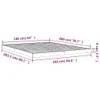 A diagram showing the dimensions of a bed frame. Náhled obrázku produktu