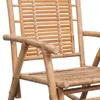 A close-up view of a bamboo rocking chair, focusing on the armrest and seat. Podgląd zdjęcia produktu