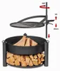 Multifunktionale Feuerschale Montana X 60 x 110 x 60 cm Stahl Schwarz_Natur24 Náhľad obrázku produktu