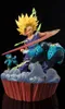 A dynamic action scene featuring Dragon Ball Z characters in a battle pose, displayed on a decorative base. Produktbild-Vorschau