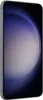 A side view of a black Samsung Galaxy S23 smartphone with a purple and white abstract wallpaper on the screen. Podgląd zdjęcia produktu
