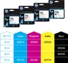 A collection of HP 712 ink cartridges and a chart detailing their specifications. Produktbild-Vorschau