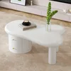 Tavolino da caffè bianco moderno Sweiko con forma Anteprima dell’immagine prodotto 3