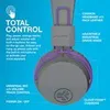 A close-up marketing image of headphones against a blue background, highlighting features with text. Produktbild-Vorschau