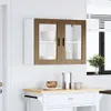 Hochwertig Küchen-Hängeschrank mit Glastür Porto Braun Produktbild-Vorschau 3