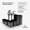 Klarstein Tiyo 3-v-1 odpadkový kôš – 60 l kuchynský kôš na Náhľad obrázku produktu 2