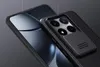 Close-up of a phone case with a sliding camera cover, showing the camera lenses and the brand name 'LEICA'. Produktbild-Vorschau