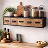 Wandregal Industrial mit 5 Schubladen Vintage Wandboard mit Produktbild-Vorschau 1