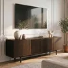 Lowboard LINN, 180 cm aus Massivholz, Nussbaum Finish - TV Produktbild-Vorschau 2